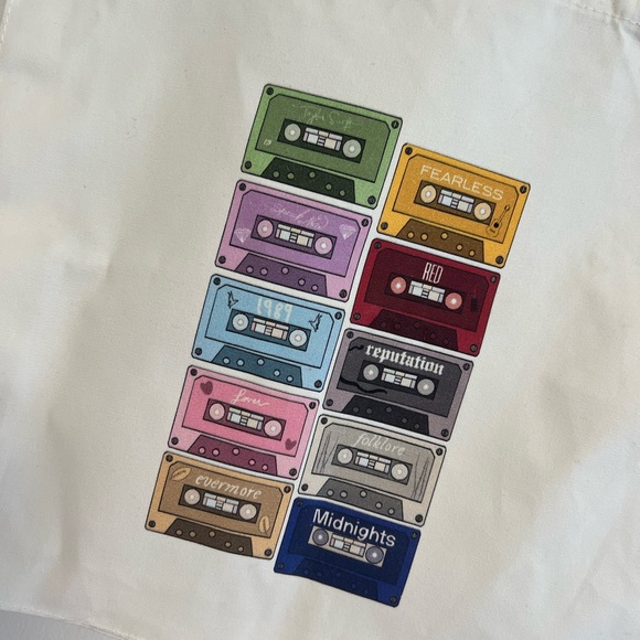 Taylor Swift Eras Tour Cassette Tape Tote Bag - Picture 2 of 3